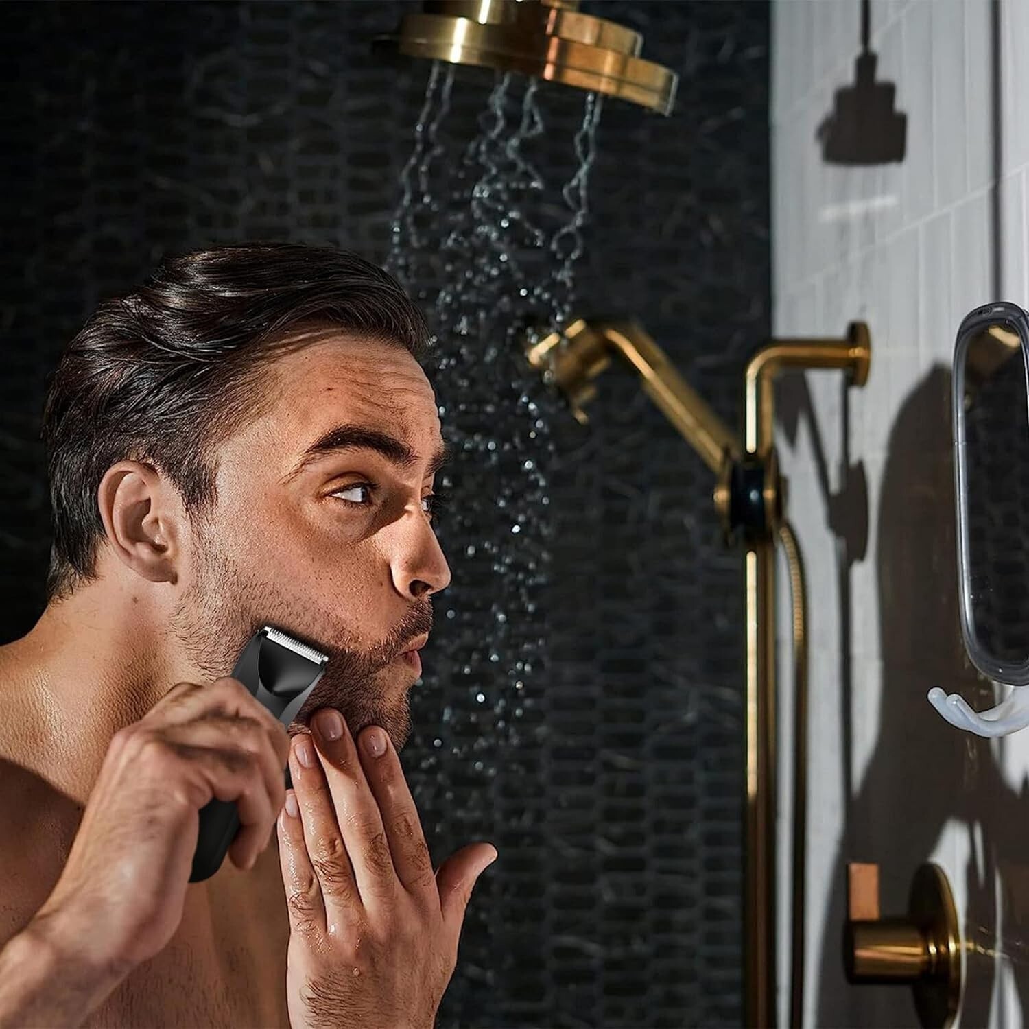 Body Hair Trimmer for Men,Waterproof Personal Groomer for Men(Black)