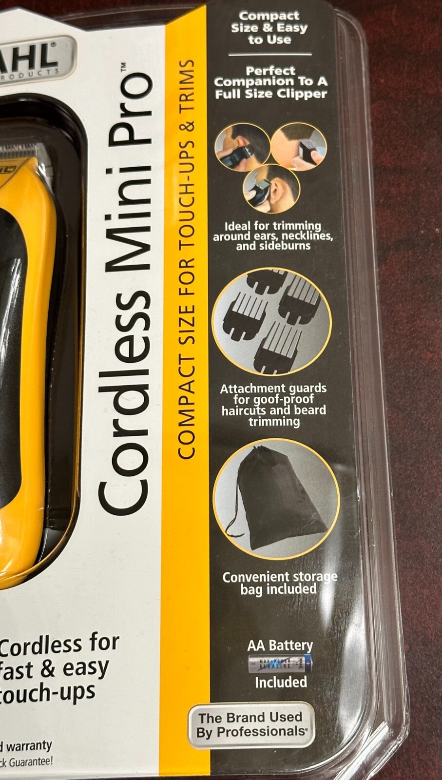 WAHL Mini Pro CORDLESS Compact TOUCH-UP Hair Beard BATTERY Precision Trimmer