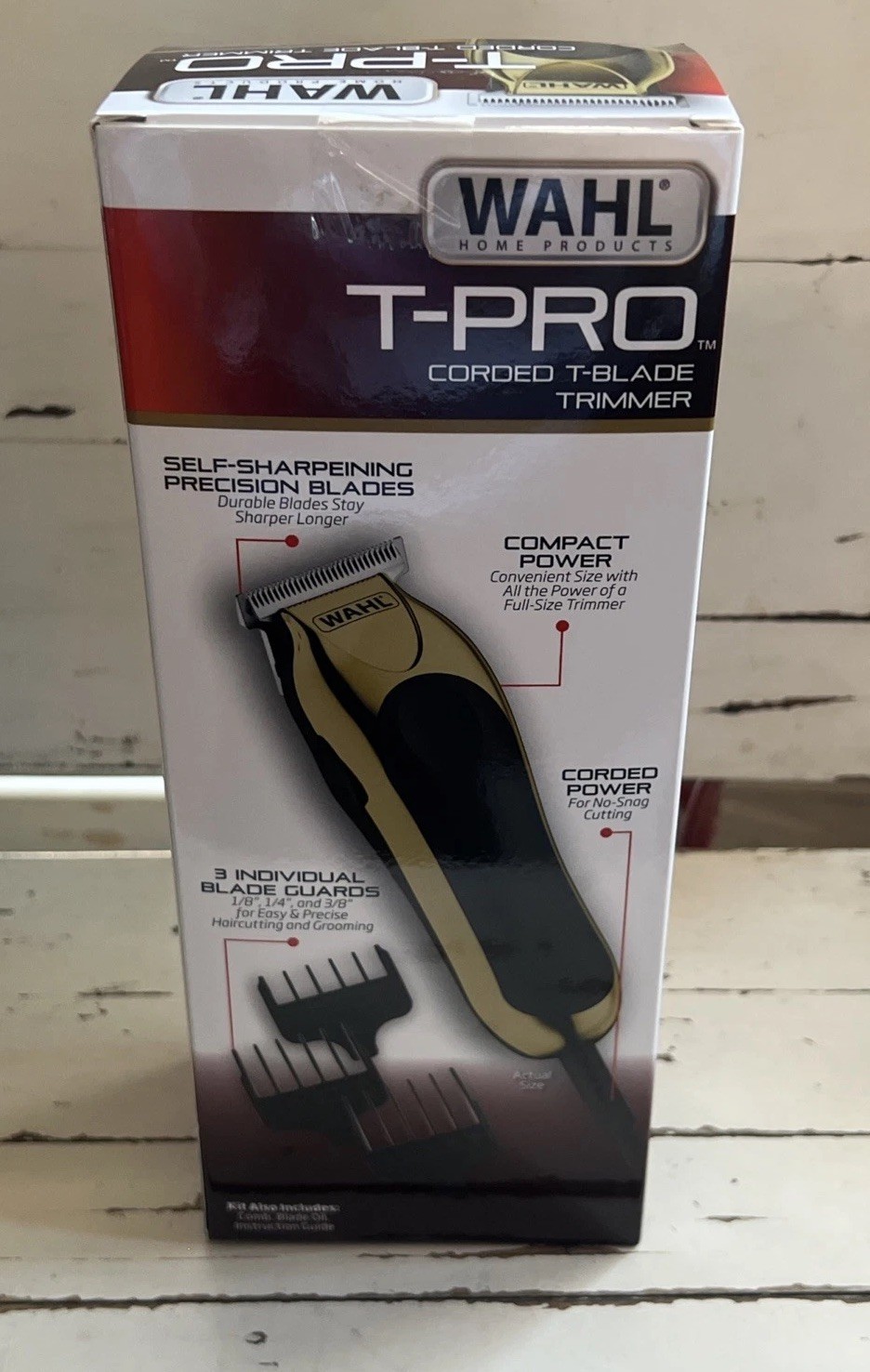 Wahl T-Pro Corded Compact Men’s Beard Trimmer Gold Black T-Blade NEW