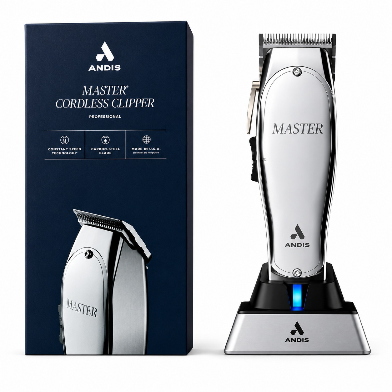 Andis Master Cordless Silver Metal Clipper 12660