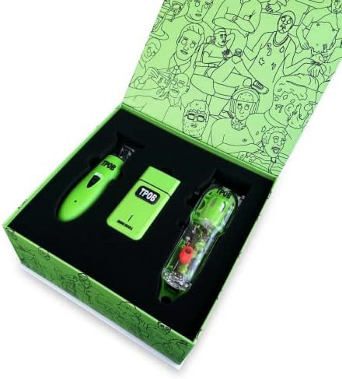 TPOB Slime 2 Men’s Hair Clippers & Trimmer Set – Matte Green Case, X Fade Blade