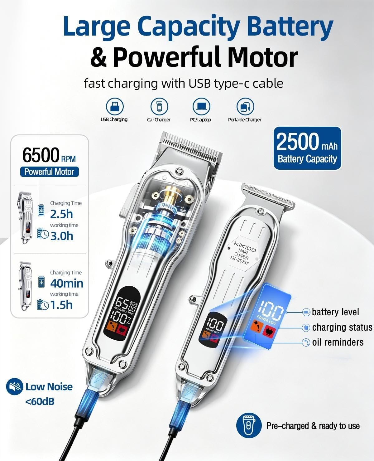 Barber Clippers for Face & Body Grooming