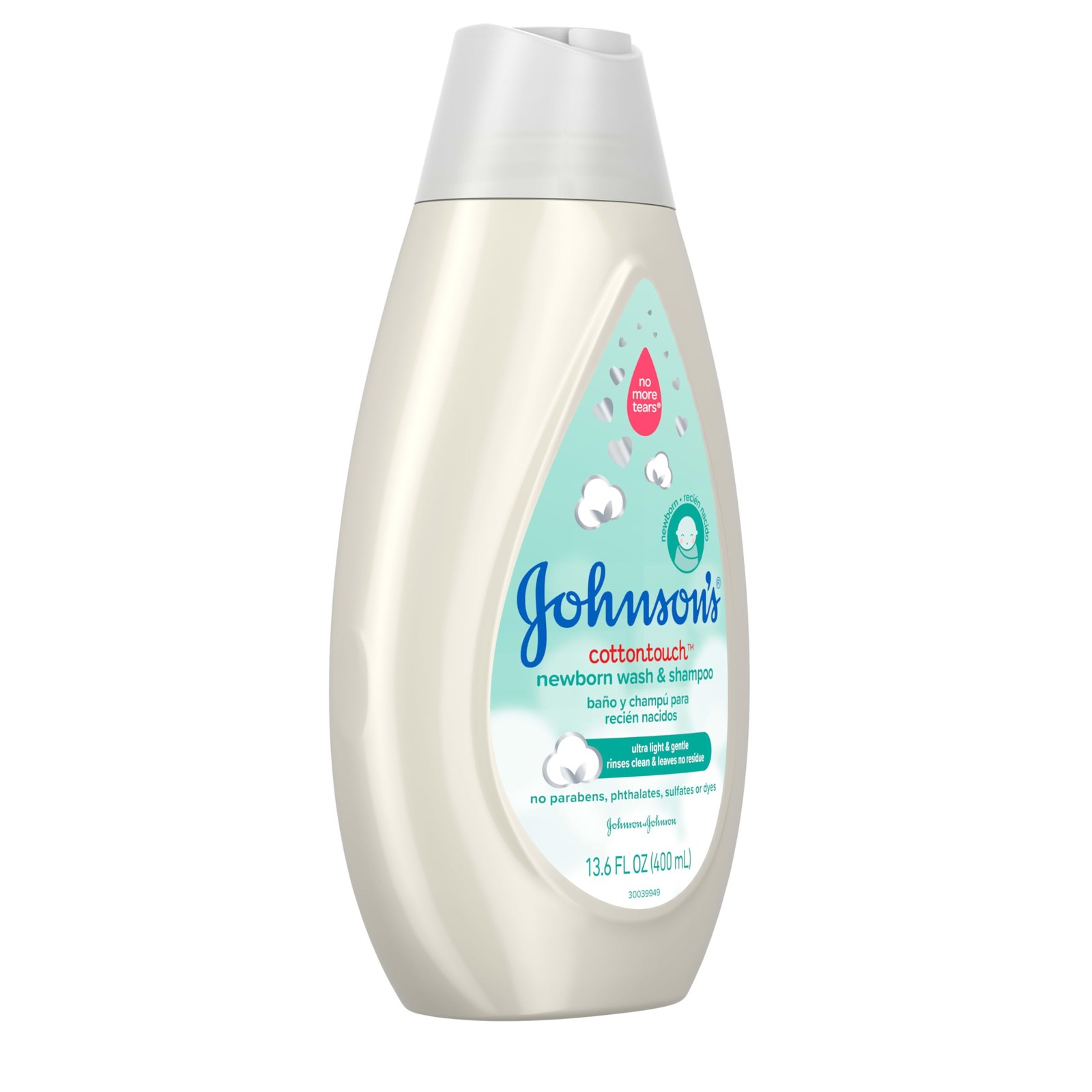 Johnson’s CottonTouch Newborn Baby Body Wash & 13.6 Fl Oz (Pack of 1), White