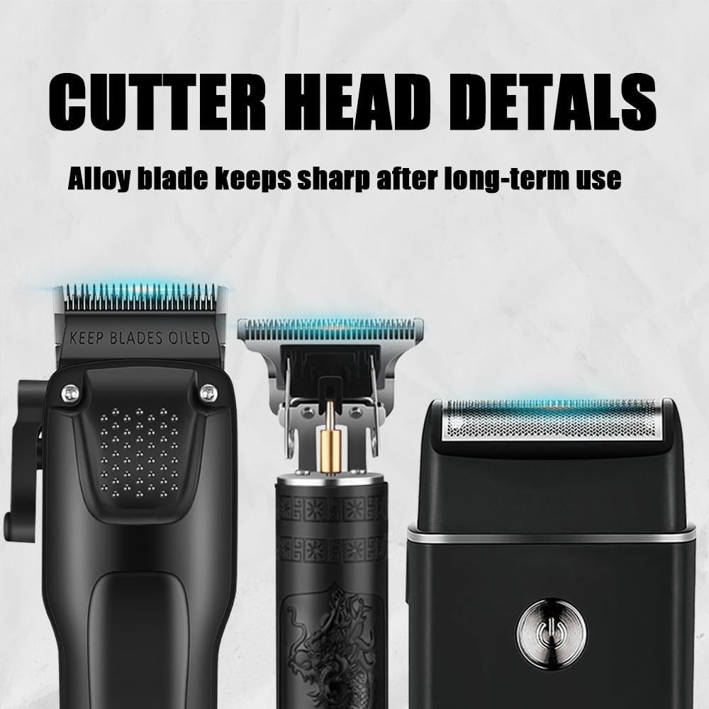 Men’s 3-in-1 Hair Clipper Kit: Trimmer, Shaver, LCD, USB Charge