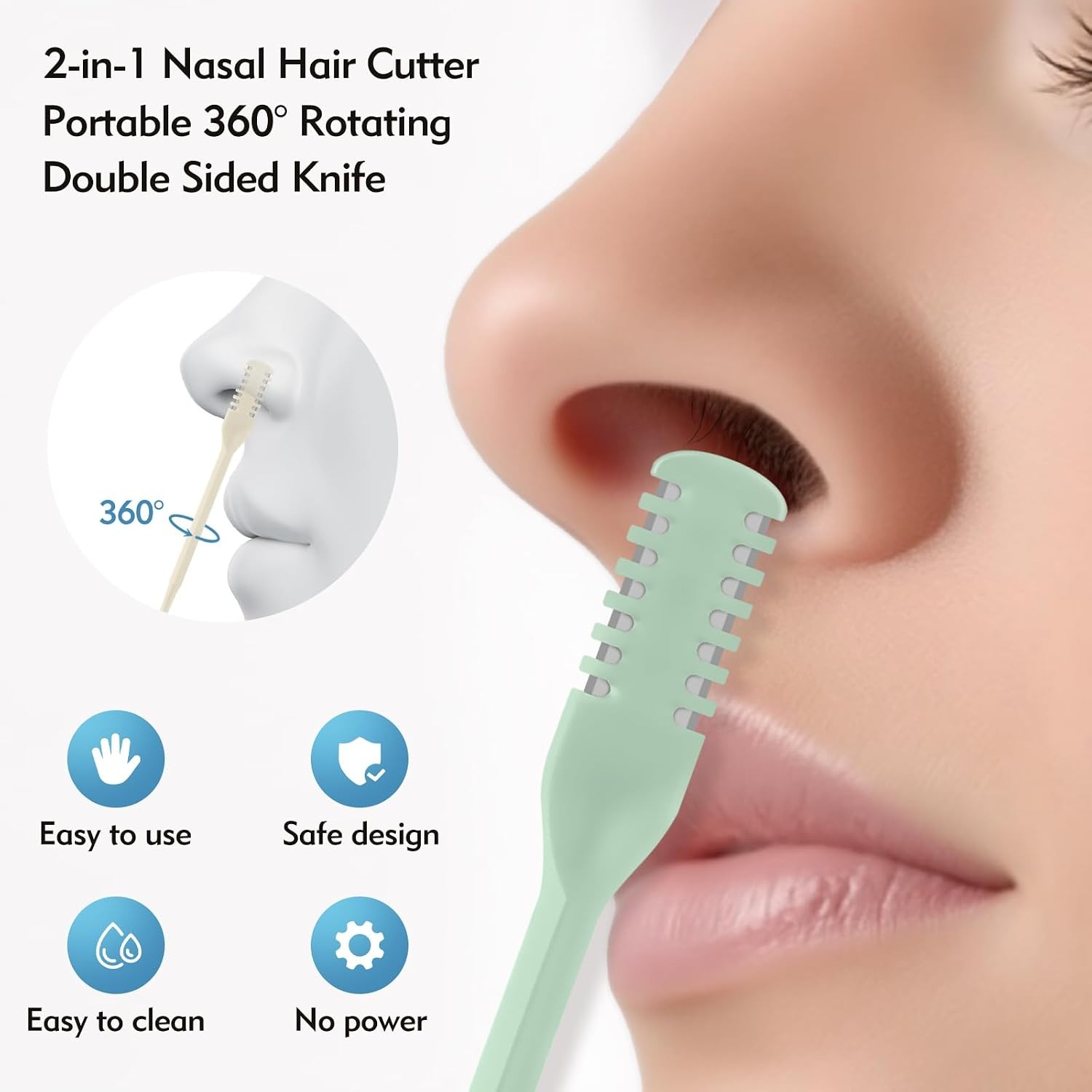 5PCS Nose Hair Trimmer for Women Men | Double-Sided Nose Trimmer Women, Manual 2