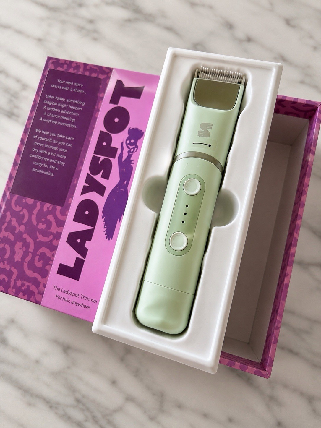 Ladyspot Women’s Body Trimmer, Green Cordless Rechargeable Waterproof USB