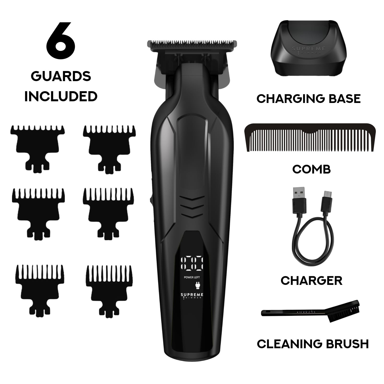 Vader Lite ST3700 Professional Barber Trimmer – Ultra Sharp Zero Gap DLC T-Bl…