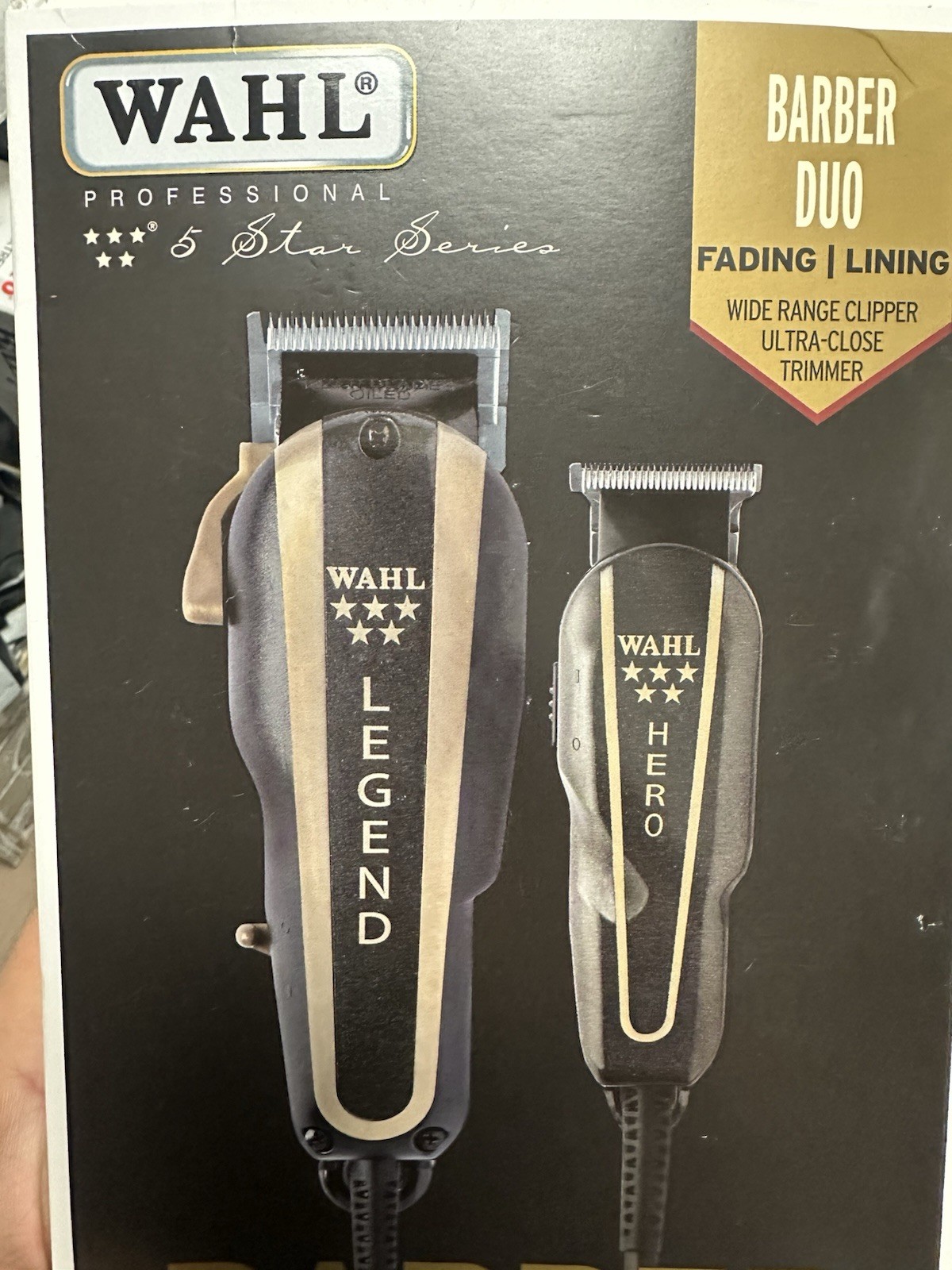 Wahl 8180 5-Star Barber Combo Legend Clipper and Hero Trimmer – Black/Gold