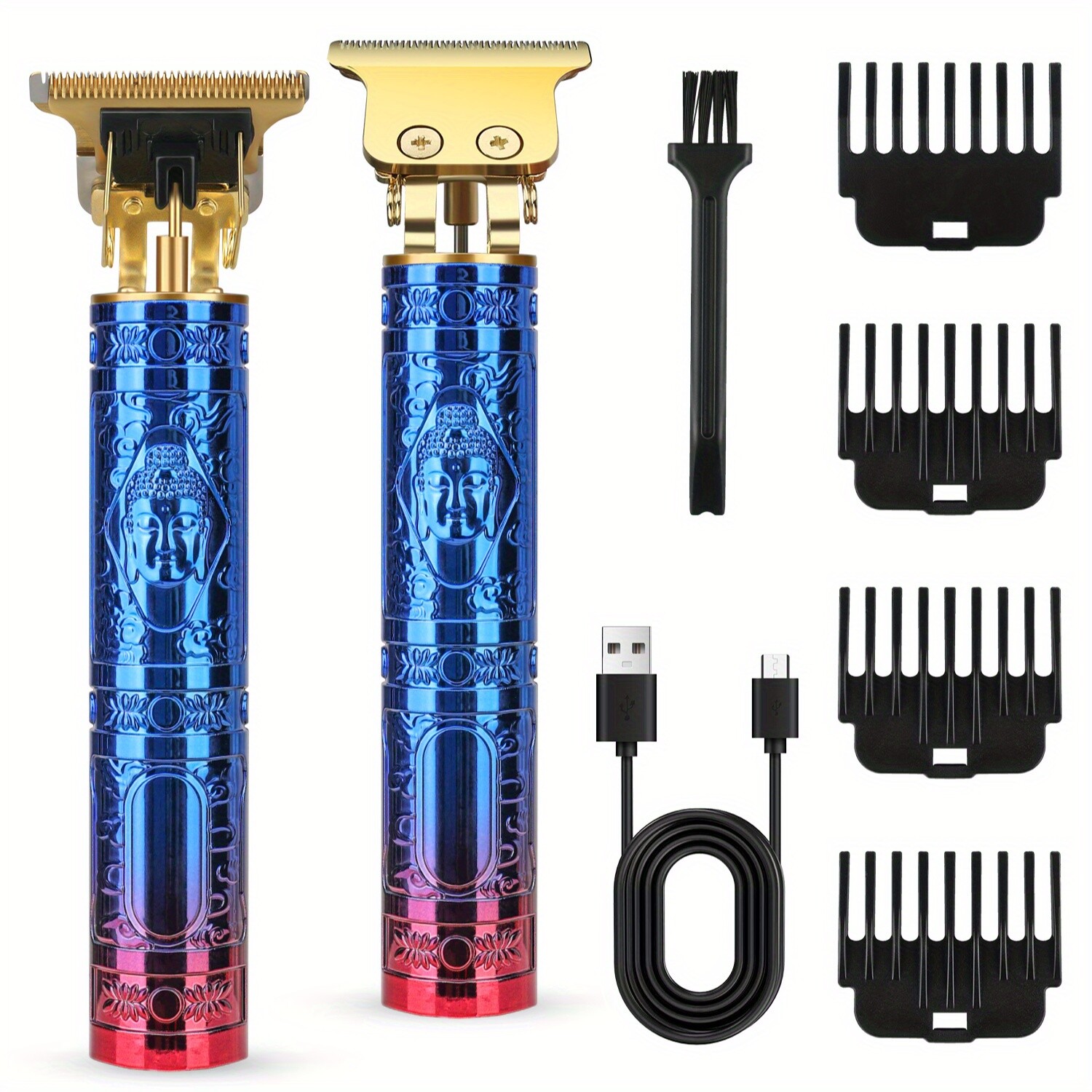 Men’s Hair & Beard Trimmer – Cordless Pro Clippers with 4 Guide Combs Included