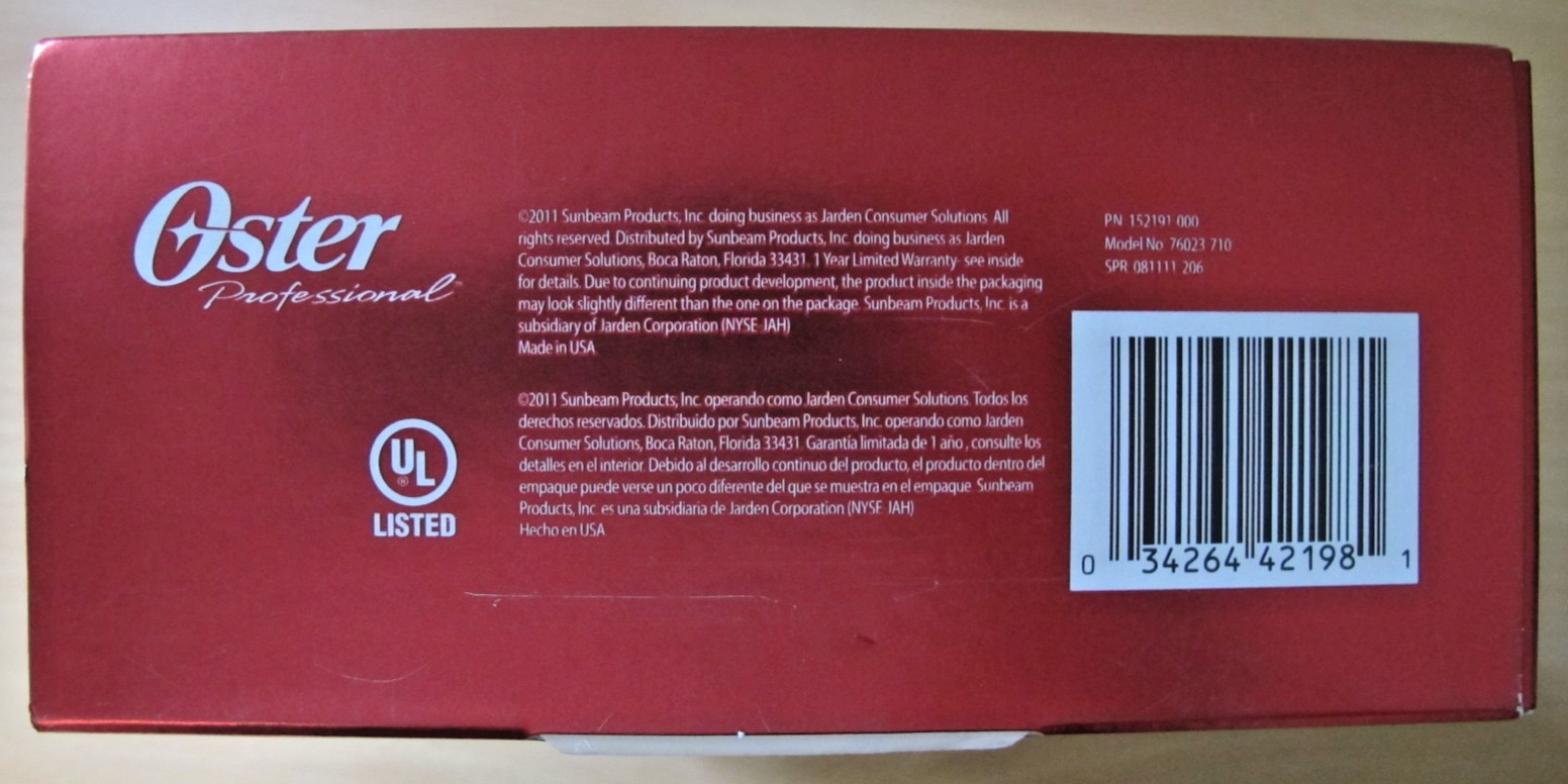 Oster Professional The Quiet FAST FEED Clipper 770052 76023-710 Open Box
