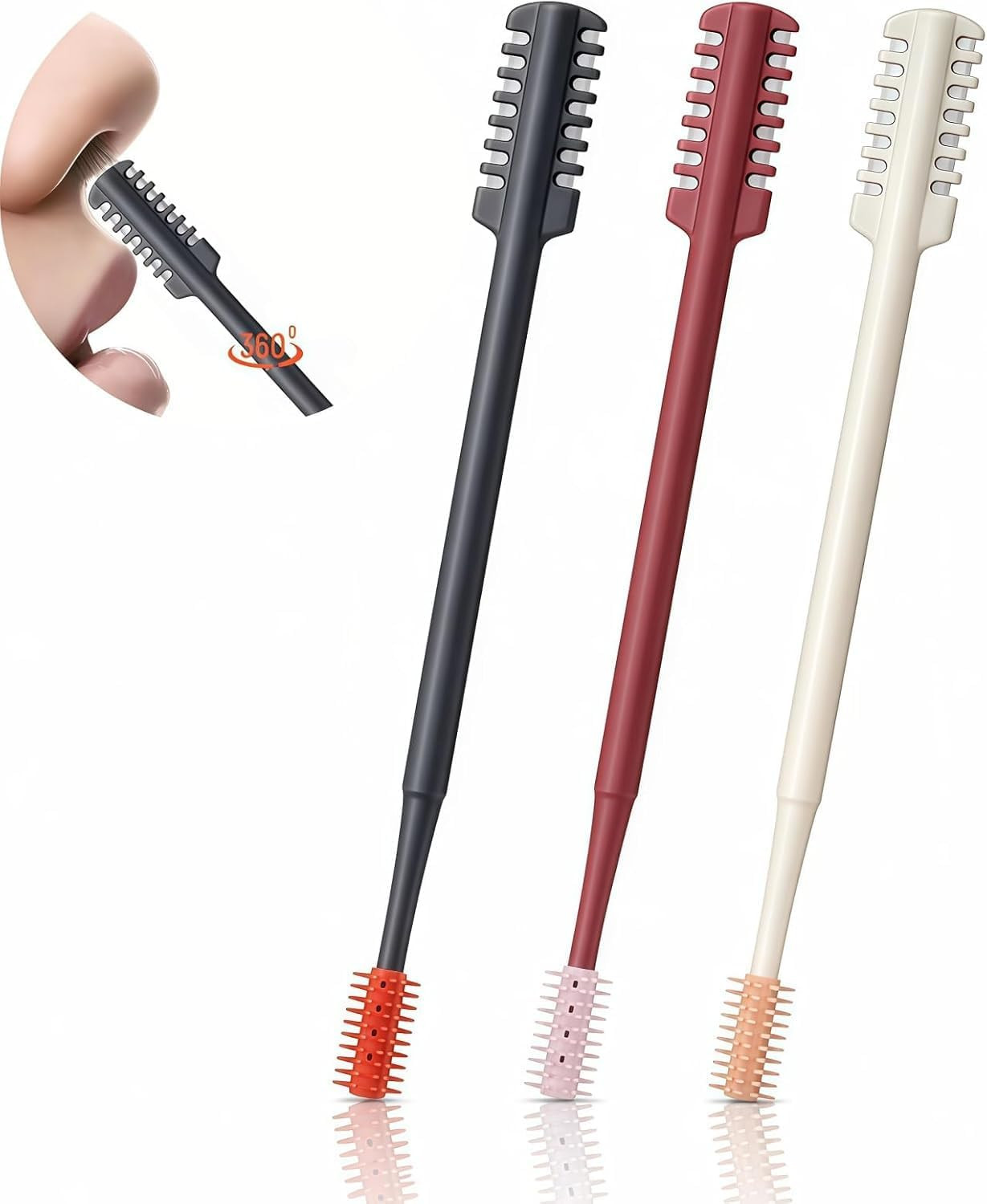 2026 Upgraded 2-In-1 Nasal Hair Cutter, 360° Rotating Double-Sided Blade, Washab