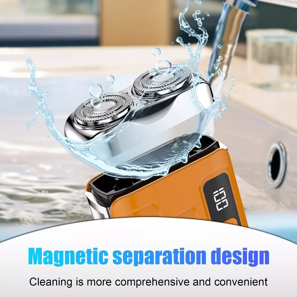 Men Mini Rotating Double Head Travel Shaver USB-C Charging Portable Shaver-R18