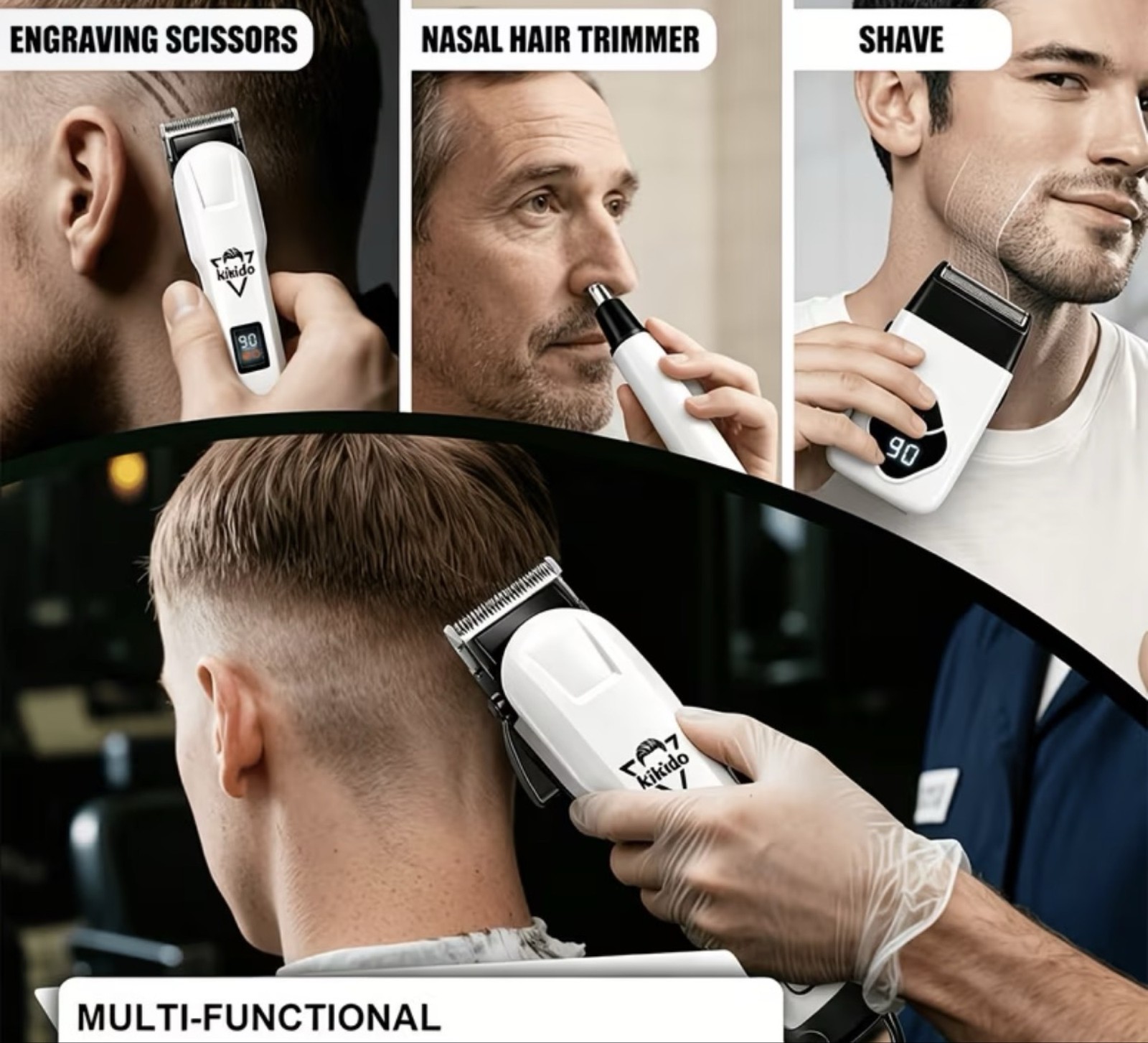 Kikido M4 Pro Cordless Hair Clipper & Grooming Kit LCD
