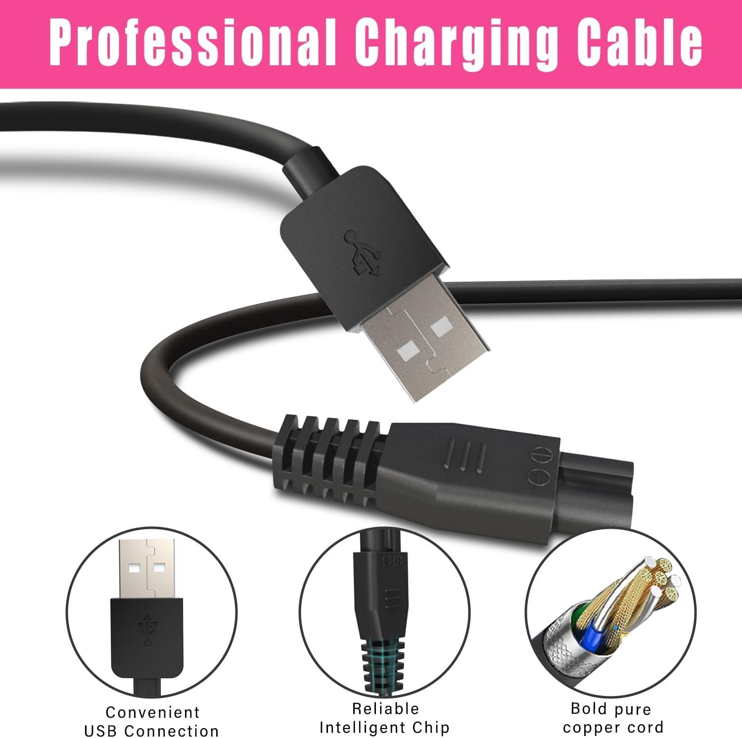 Lightweight Universal Charger Cord – Compatible with Ceenwes, SUPRENT Clippers
