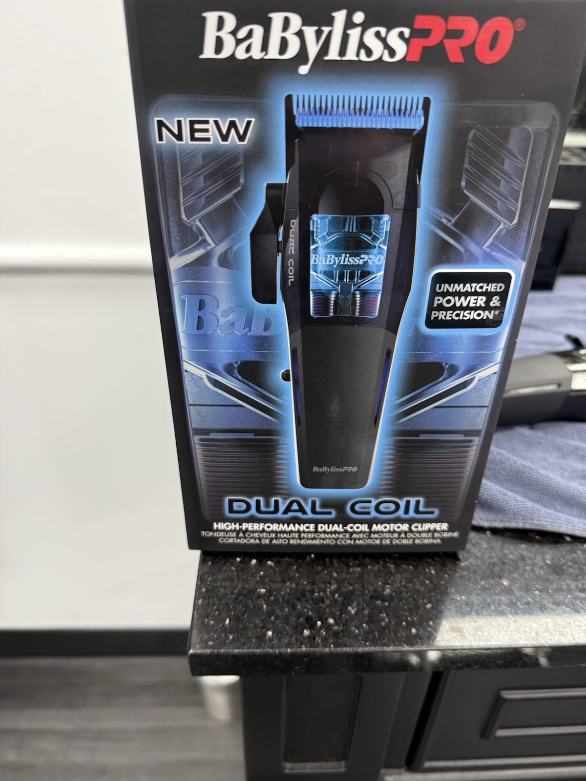 BaBylissPRO Dual Coil Cordless Hair Clipper, Linear Motor, Square Blade, Black