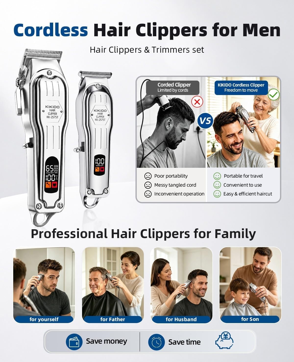 Barber Clippers for Face & Body Grooming