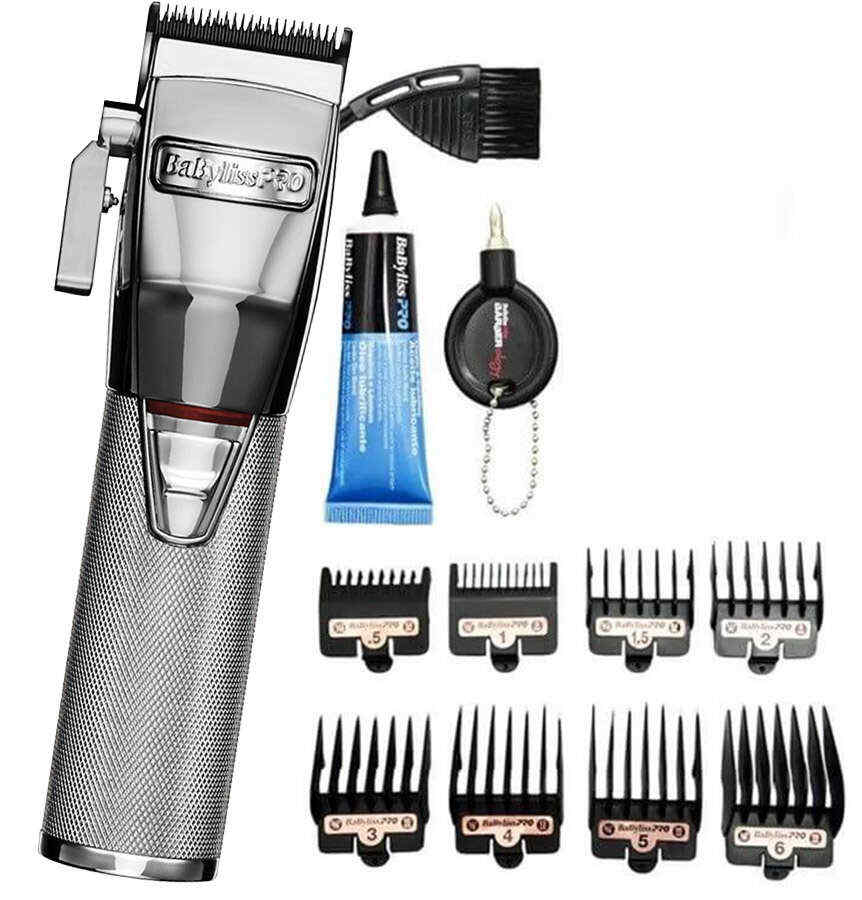 BaByliss Pro SilverFX Lithium Silver Barber Hair Clipper/BabylissPro Trimmer