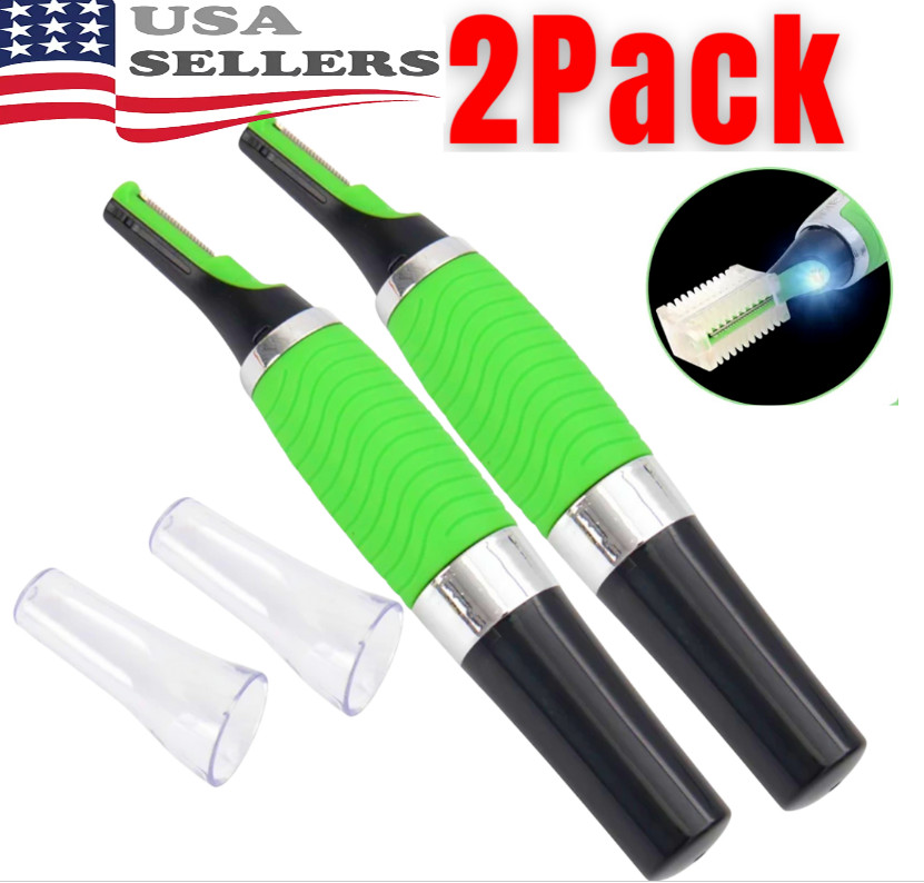 2xMen’s Nose Ear Face Neck Eyebrow Hair Mustache Beard Trimmer Shaver Clipper US