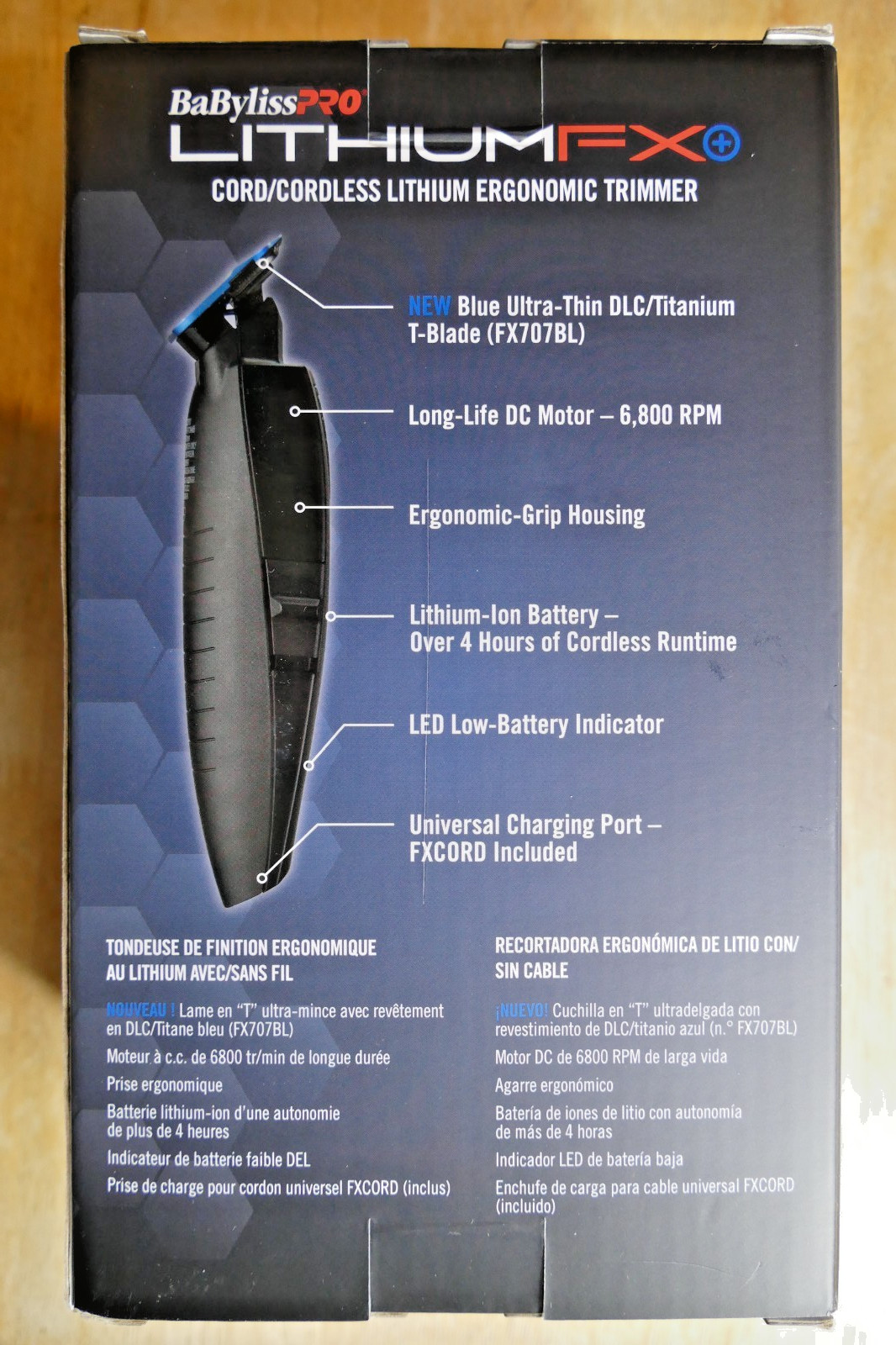BaBylissPRO LITHIUMFX+ Matte Black Cord/Cordless Ergonomic Trimmer | FX773NMB
