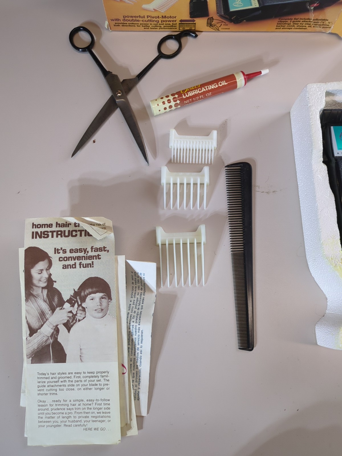 Vintage OSTER Pivot Motor Adjustable Hair Trimming Set Model 606-10 & Box