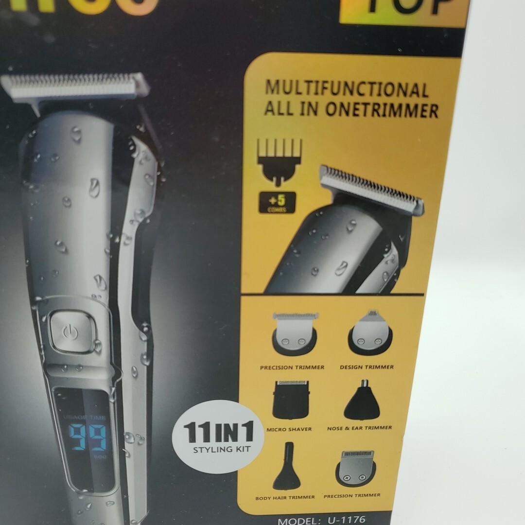 Ufree U-1176 Silver Black LED Display Professional Hair Clipper Set