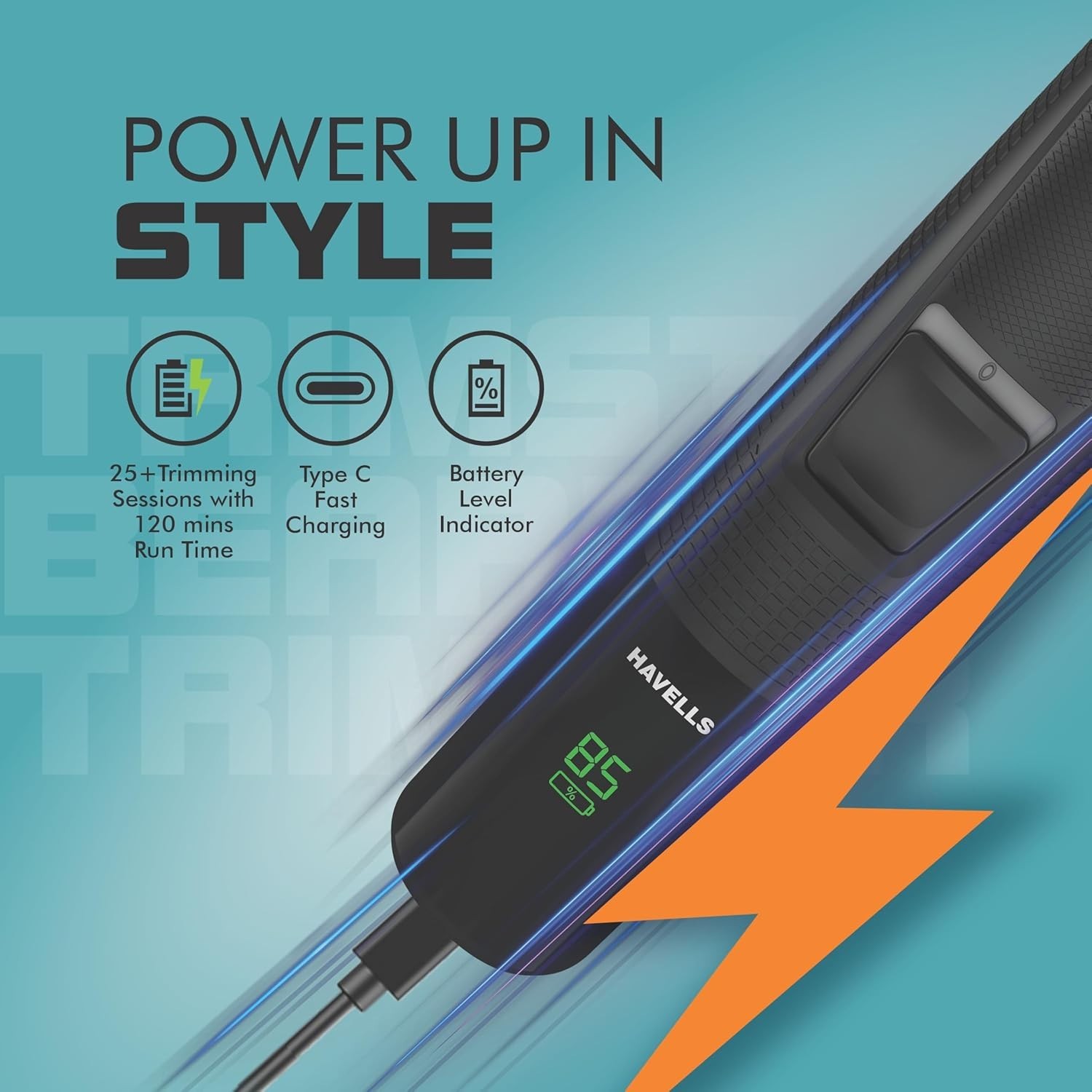 HAVELLS BEARD TRIMMER, BT4441, BLACK