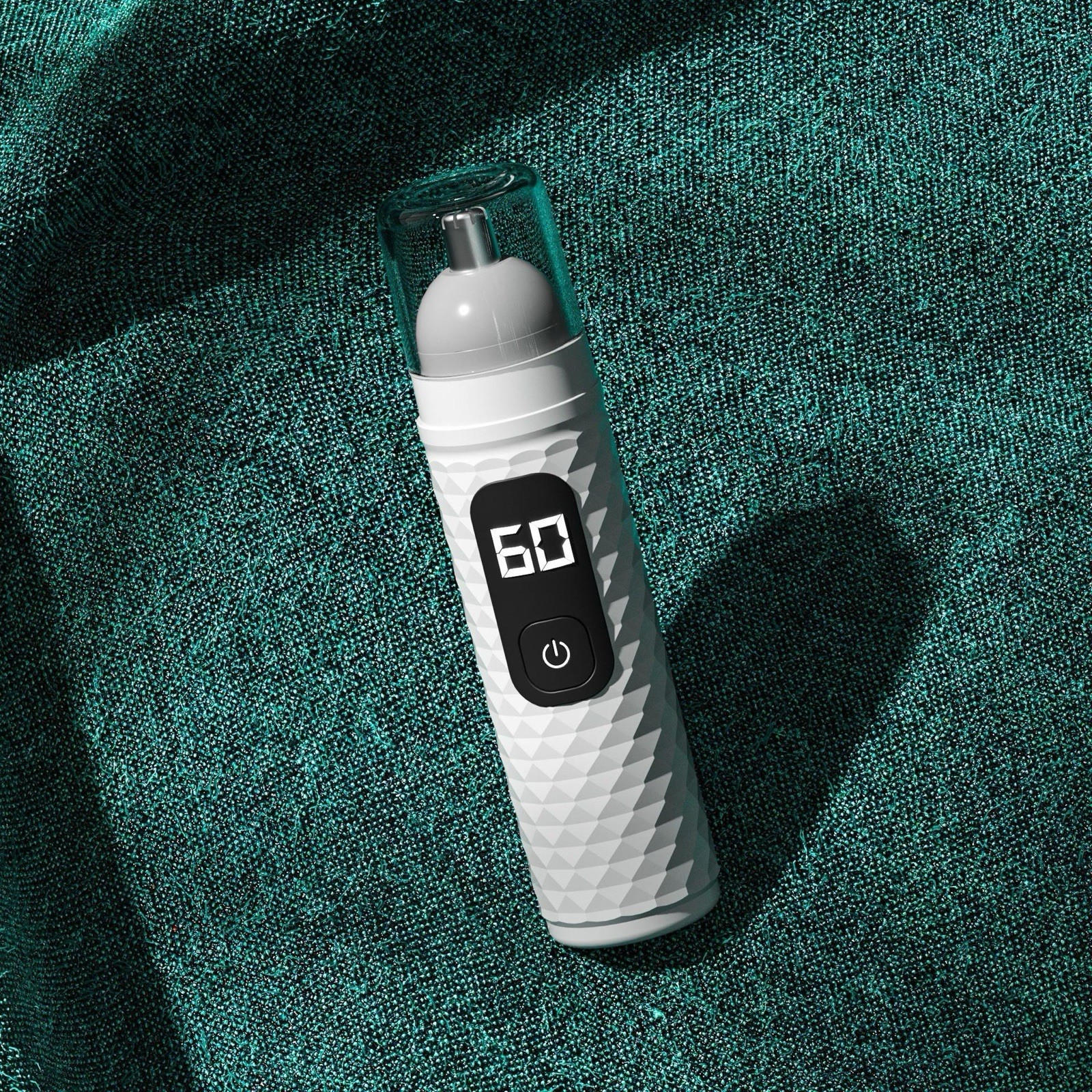Nose & Ear Hair Trimmer, USB-C Rechargeable, LED Display, Black/White