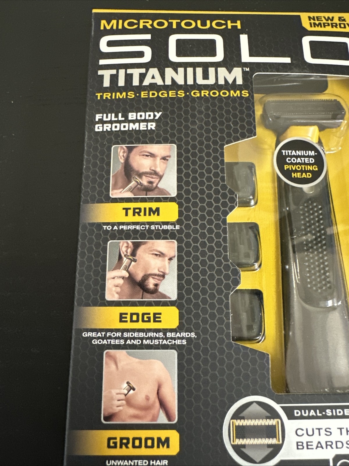 Microtouch Solo Titanium Full Body Groomer, 1x Cutting Head, 3x Trim Combs [NEW]