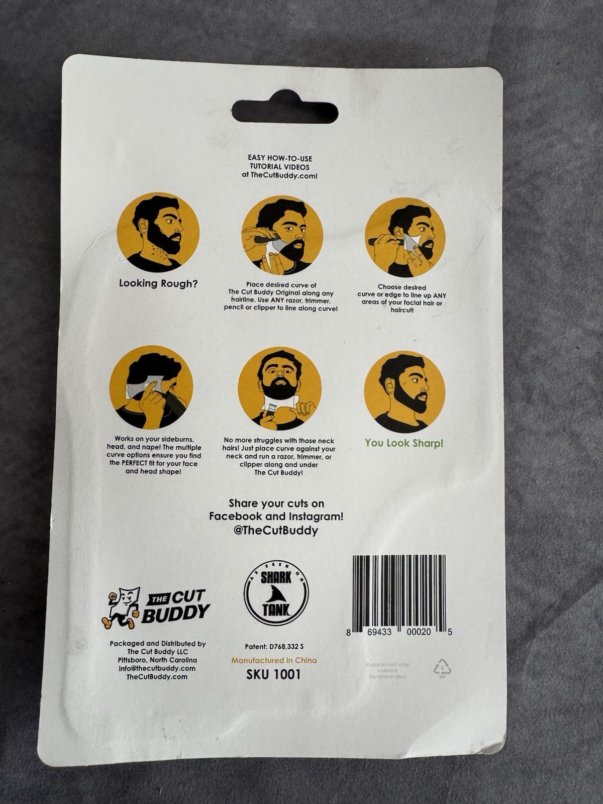 The Cut Buddy HAIRLINE & BEARD SHAPING GUIDE TOOL Tracer Pencil Haircut Template