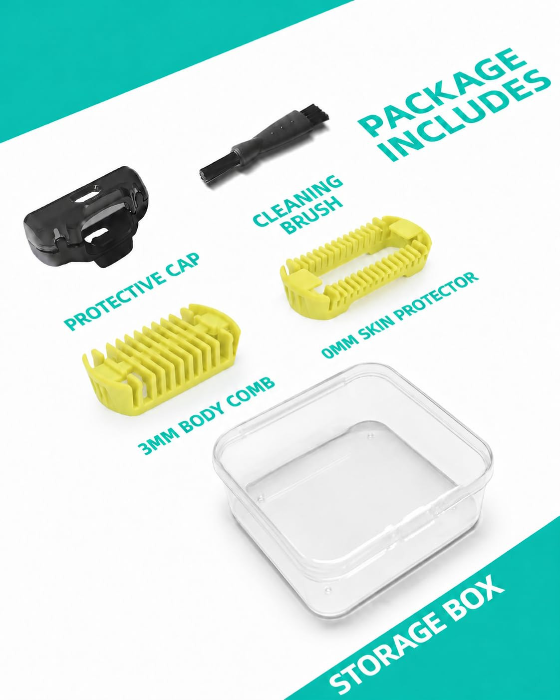 Guard Combs Kit with Case Compatible with Oneblade Handles, 3 Pcs | 0/3Mm Body C