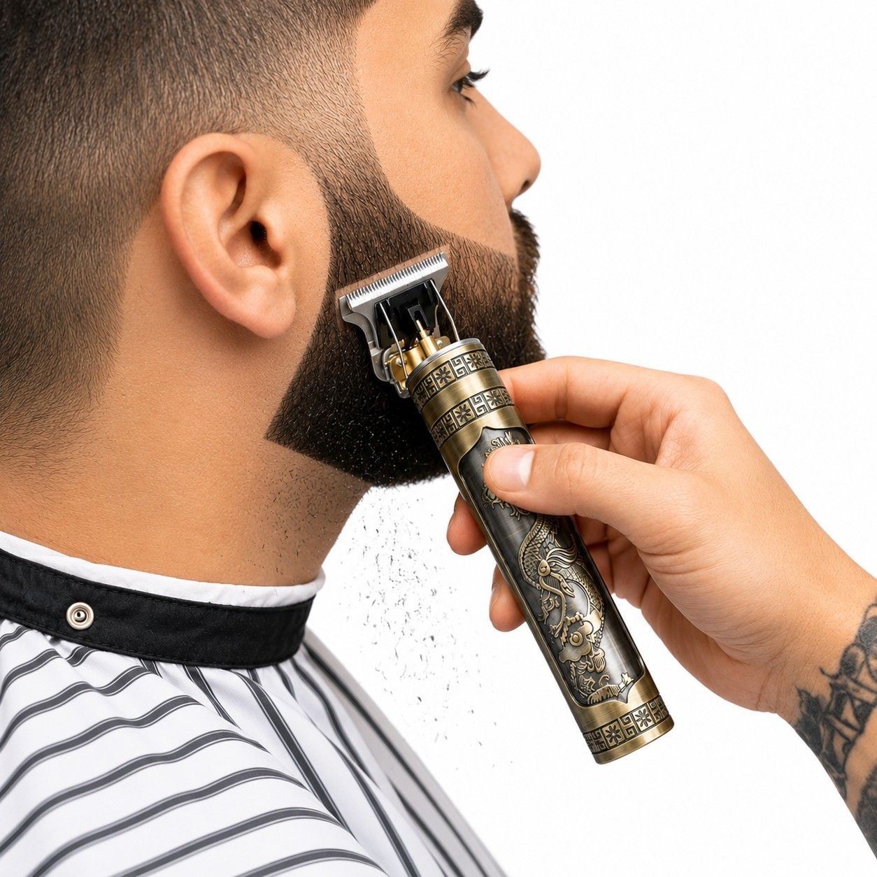 Vintage T9 Barbeador Gold Beard Hair Trimmer Cutter Machine Men Black
