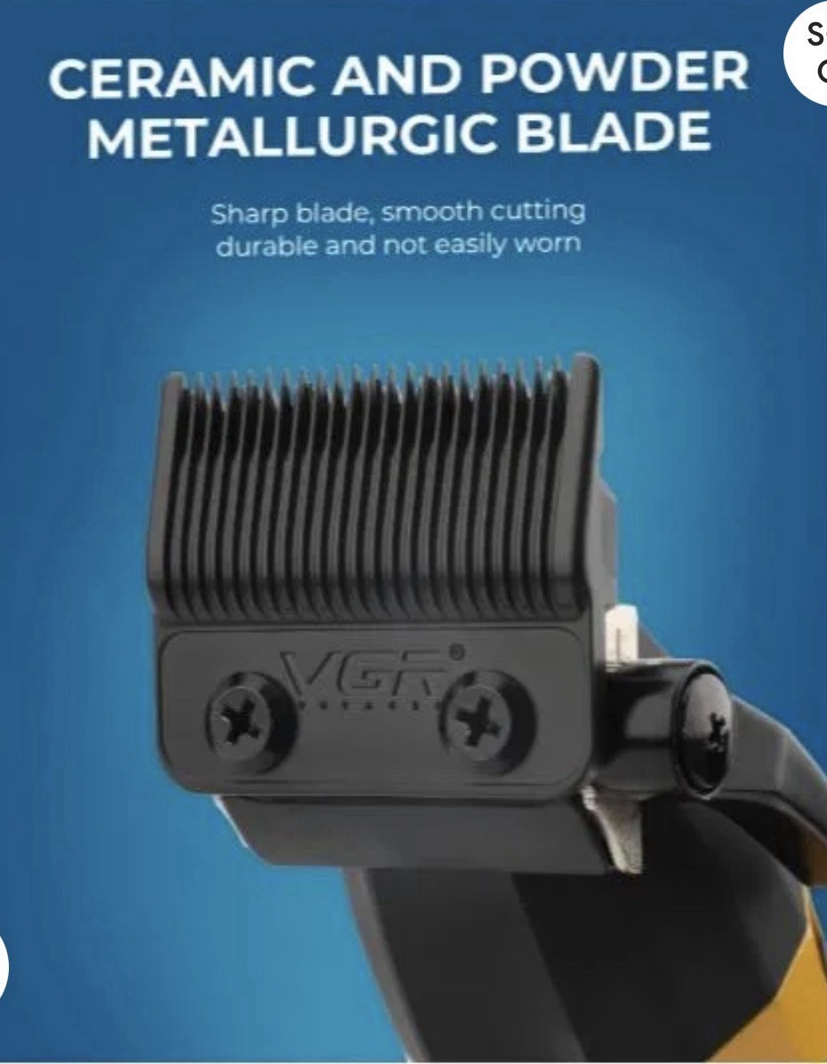 VGR V-285 Cordless Rechargeable Hair Clipper, USB Charging, Black/Gold Guards