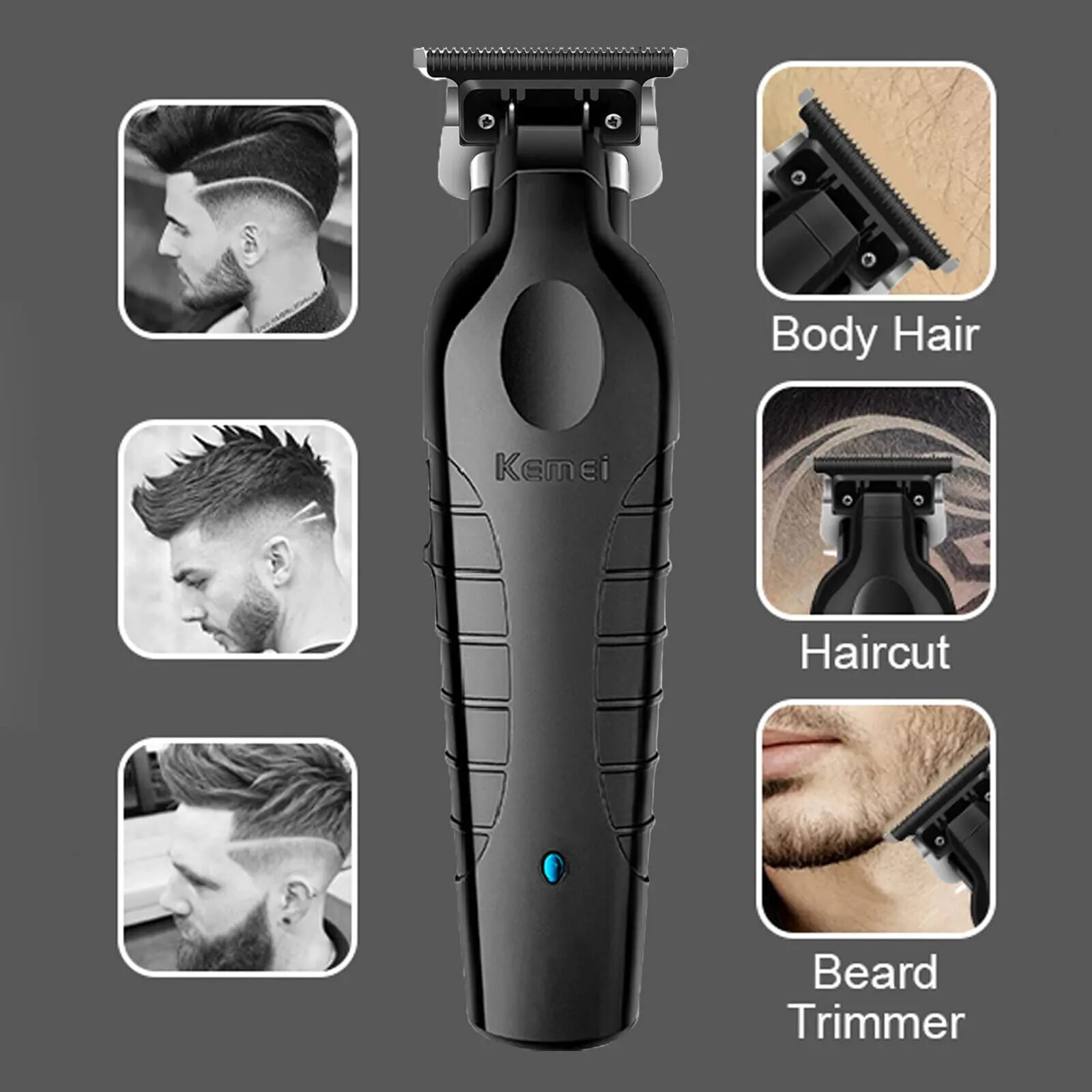 Kemei 2299 Barber Cordless Hair Trimmer 0mm Zero Gapped Carving