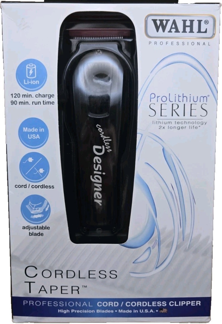 WAHL Professional Cordless Designer Clipper with 90+ Minute Run Time 8591 -BLACK