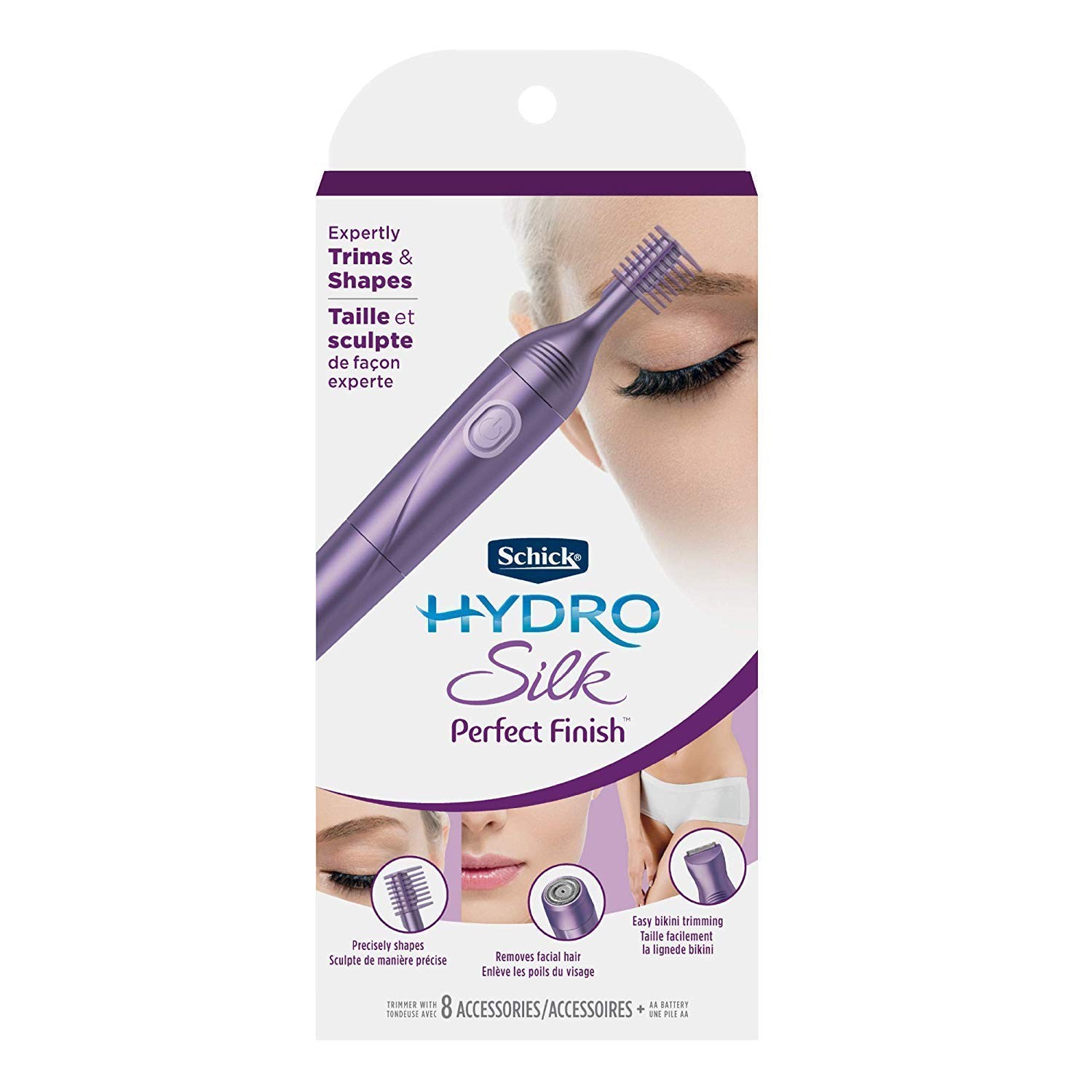 Schick Hydro Silk Perfect Finish Trimmer 8-in-1 Grooming Kit for Women-Free Ship