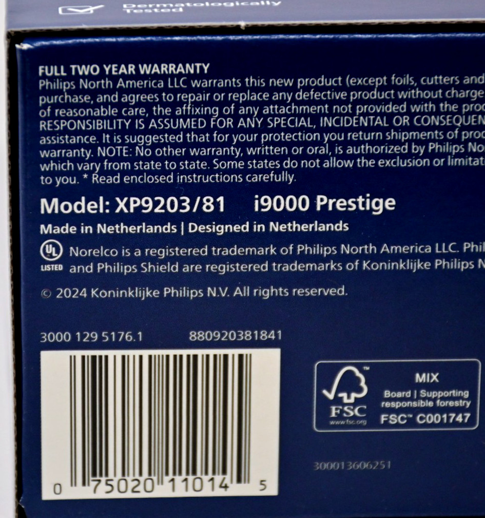 Philips Norelco i9000 Prestige Precision Shaver XP9203/81