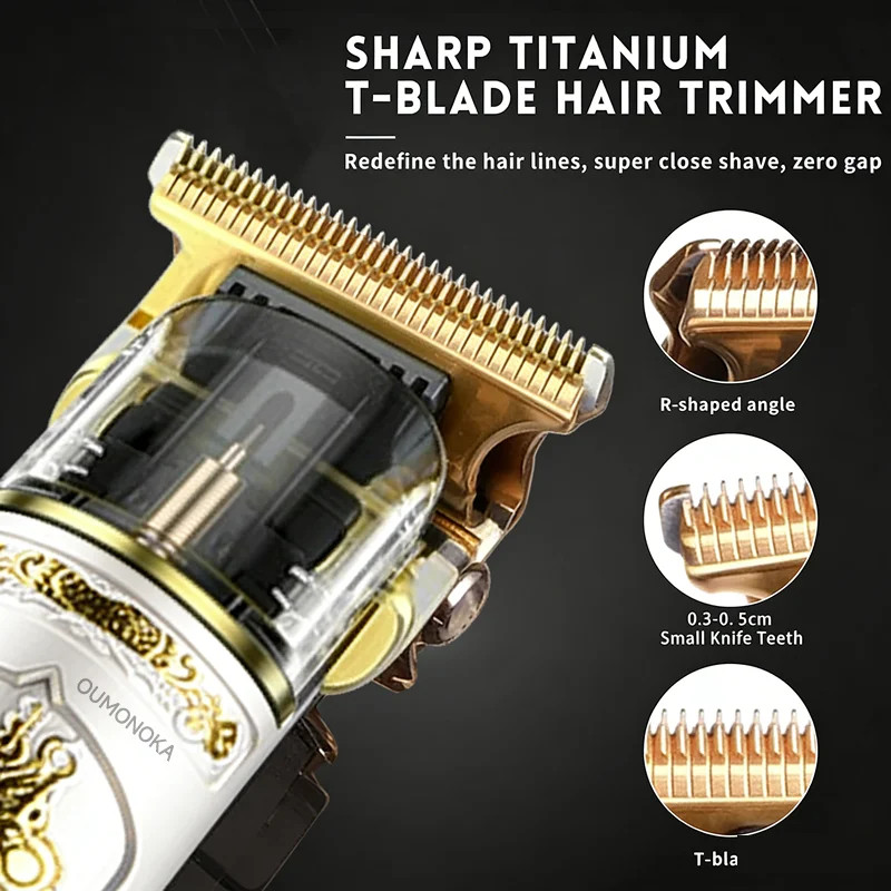 T9 Electric Vintage Shaver Barber Cordless Hair Cutting Machine USB Charging Hai