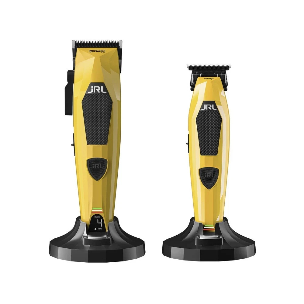 JRL Professional Diamante Cordless Clipper & Trimmer Comb Set Yellow