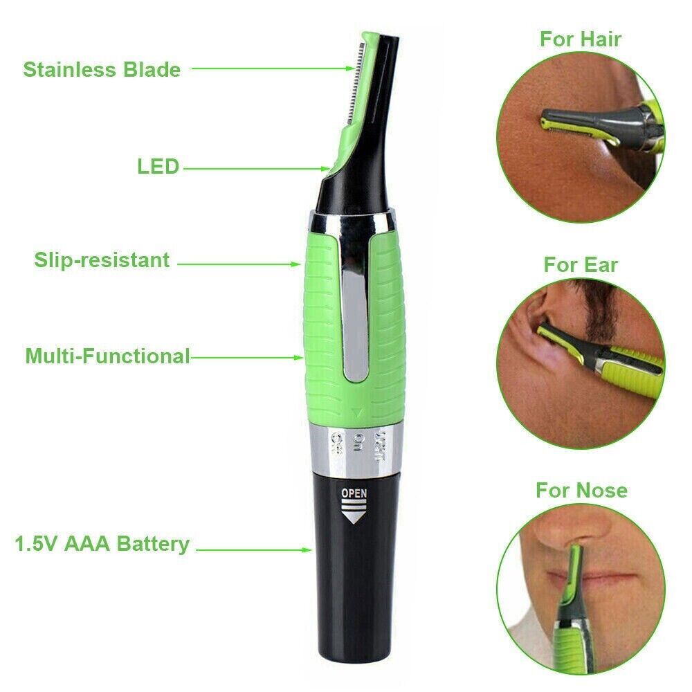 Men’s Nose Ear Face Neck Eyebrow Hair Mustache Beard Trimmer Shaver Clipper Hot