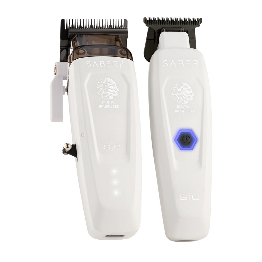 StyleCraft Saber II Clipper & Trimmer White Ghost Limited Edition Combo | NEW