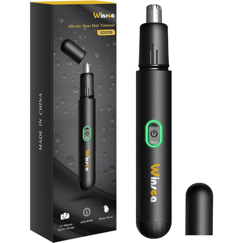 Precision Nose Hair Trimmer – 360° Safe & Efficient Electric Trimming, USB