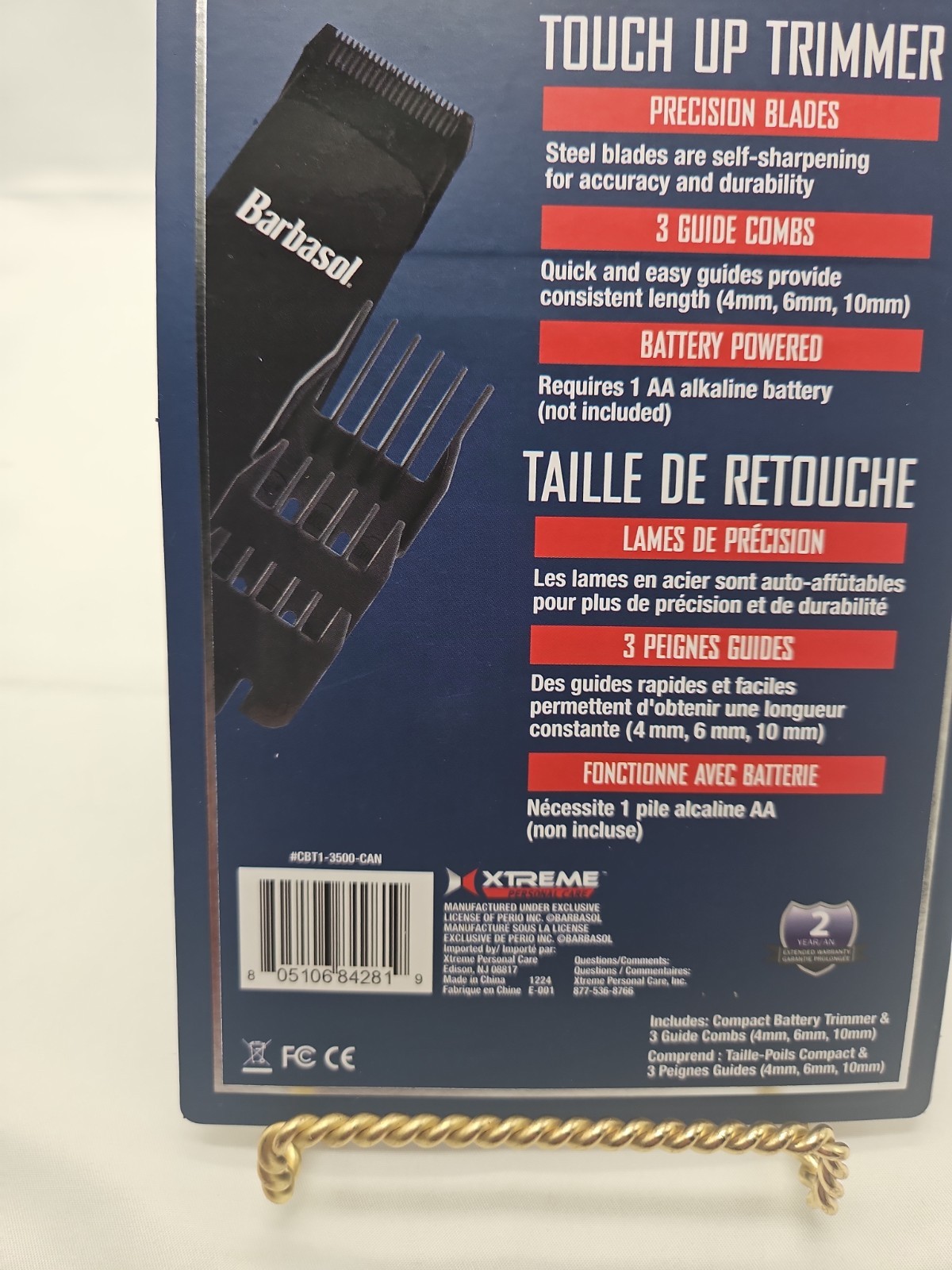Barbasol Touch Up Trimmer 4-Piece Set Compact Battery Powered Grooming Kit