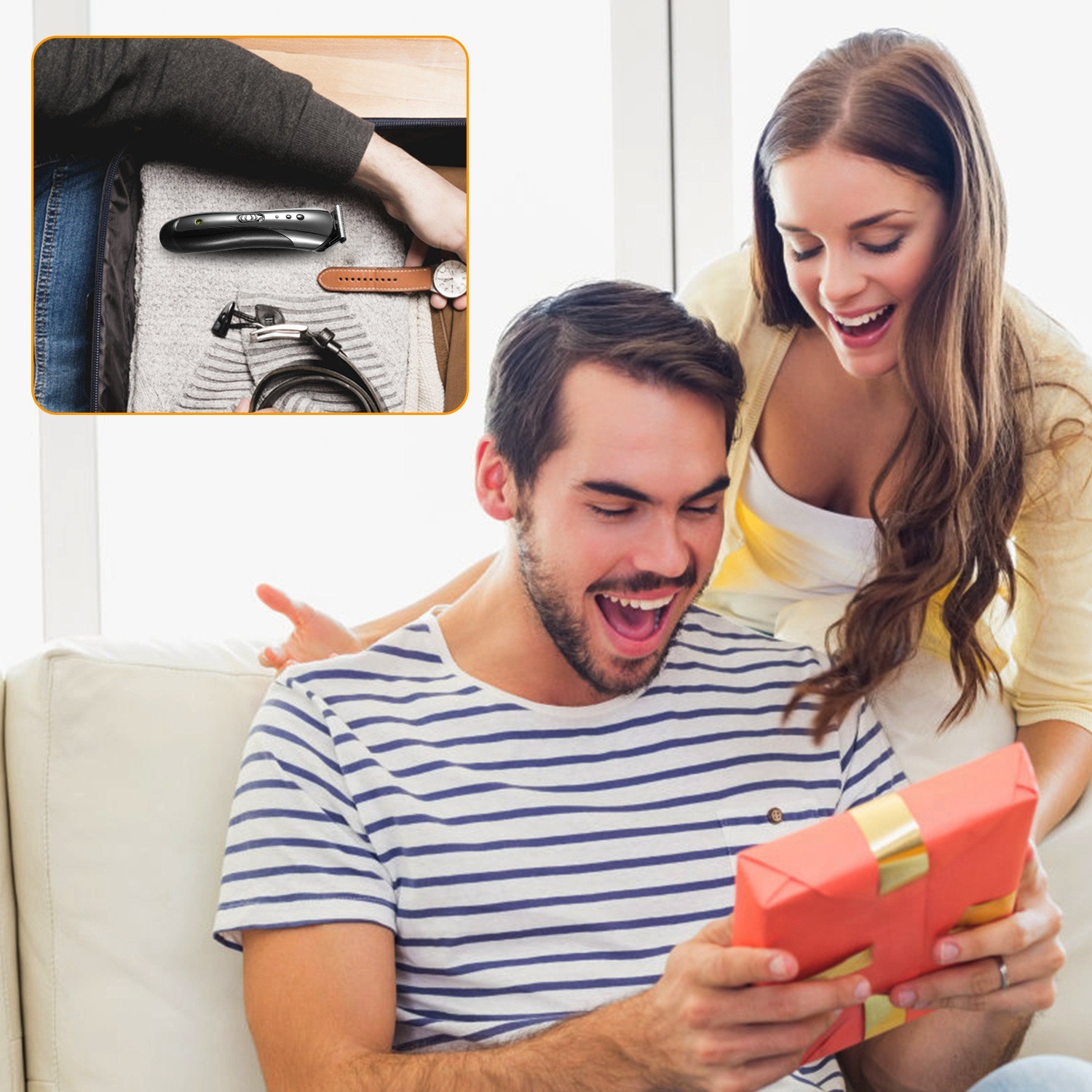 Beard Trimmer for Men Waterproof Electric Razor for Nose Body Face & Mustache