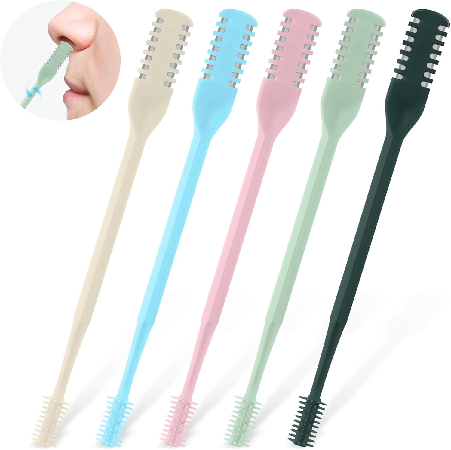 5PCS Nose Hair Trimmer for Women Men | Double-Sided Nose Trimmer Women, Manual 2