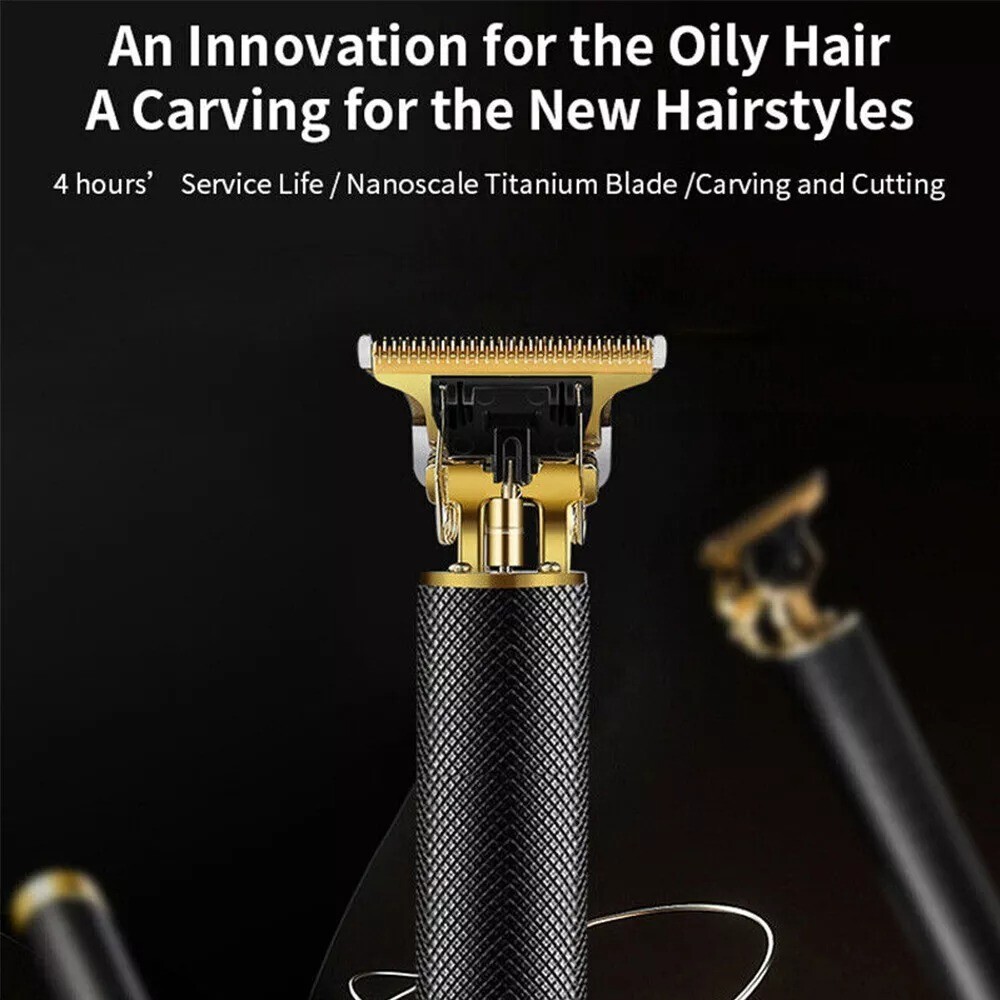 Men Portable Electric Hair Trimmer Cordless Clippers Beard Shaver Cutting LED