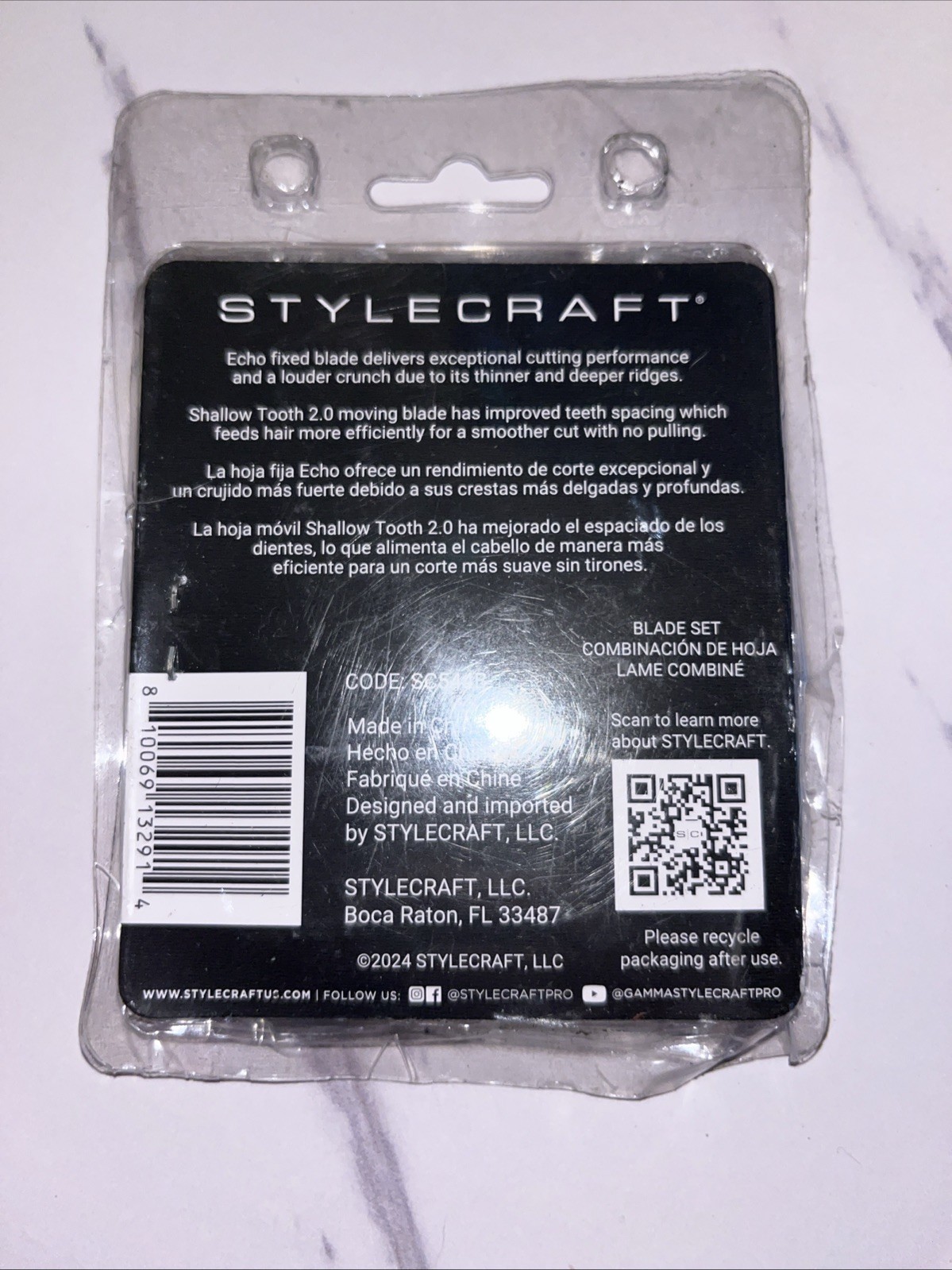 StyleCraft Echo Fixed & Shallow 2.0 Moving Black Diamond Clipper Blade #SC544B