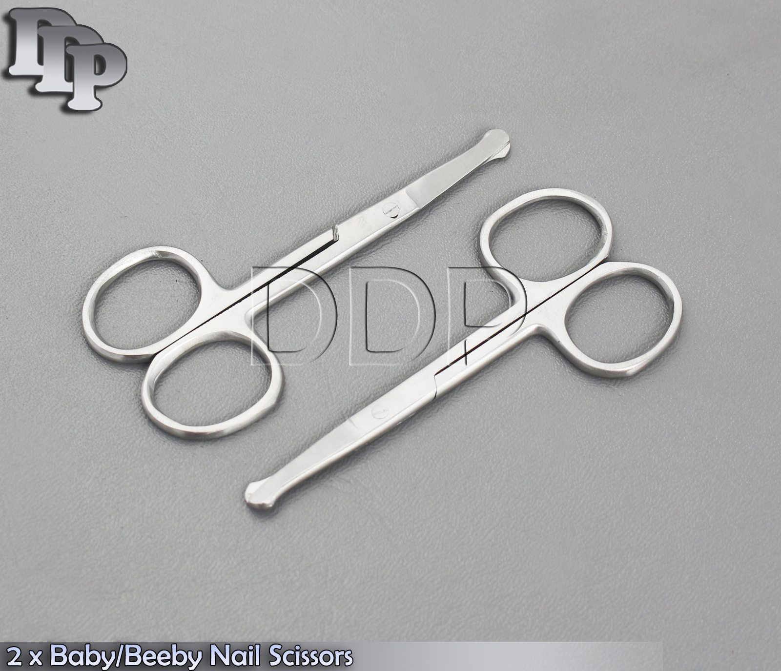 Set Of 2 x Baby/Beeby Nail Scissors Straight Round Edge 9.5cm BTS-227