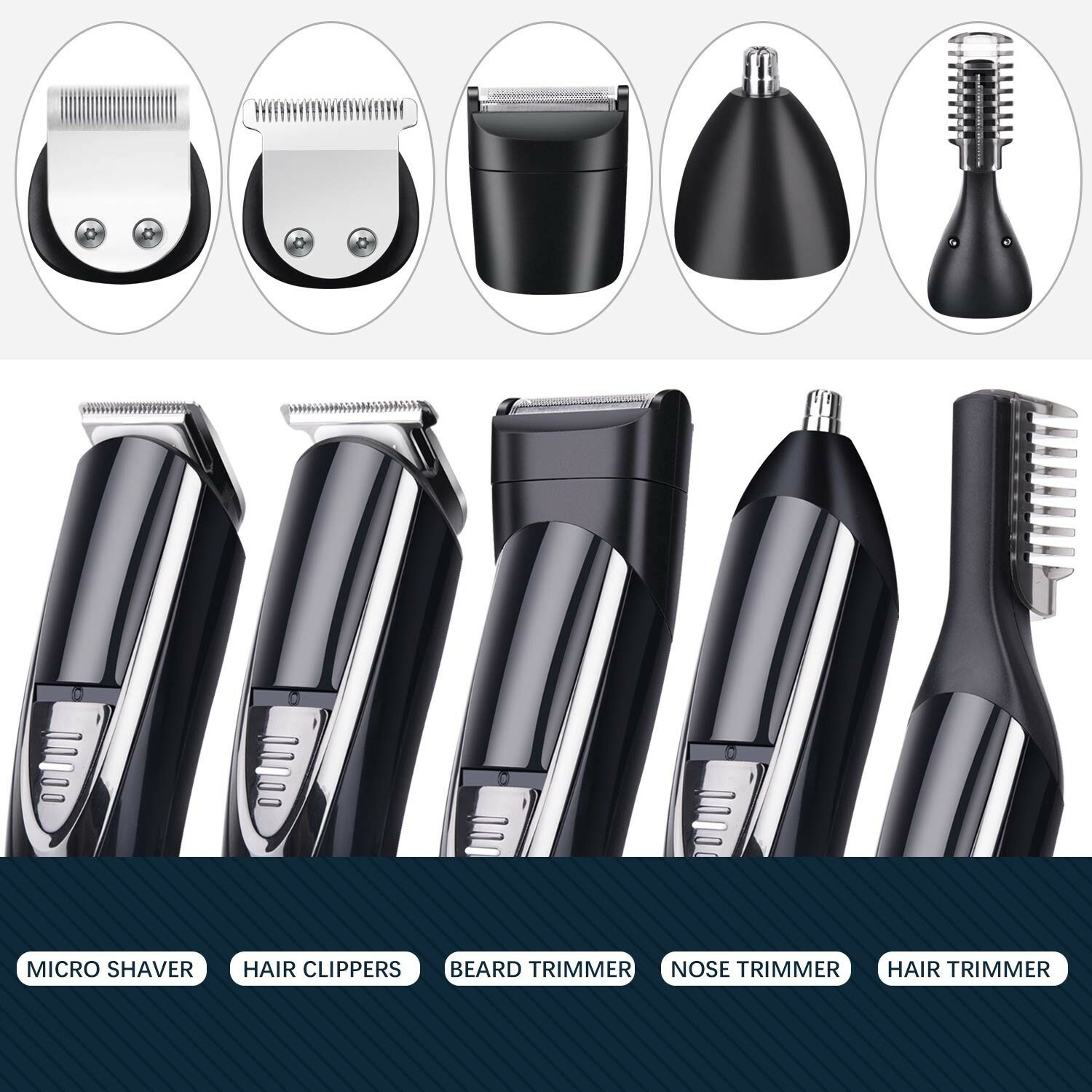 GOOLEEN Beard Trimmer for Men Cordless Mustache Trimmer 10 in 1 Grooming Trimmer
