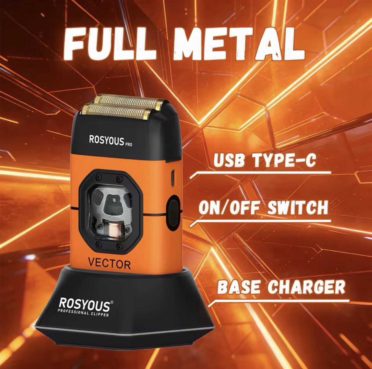 Shaver RS-999 Man Electric Shaver 13000RPM Magnetic Vector Motor Full Metal
