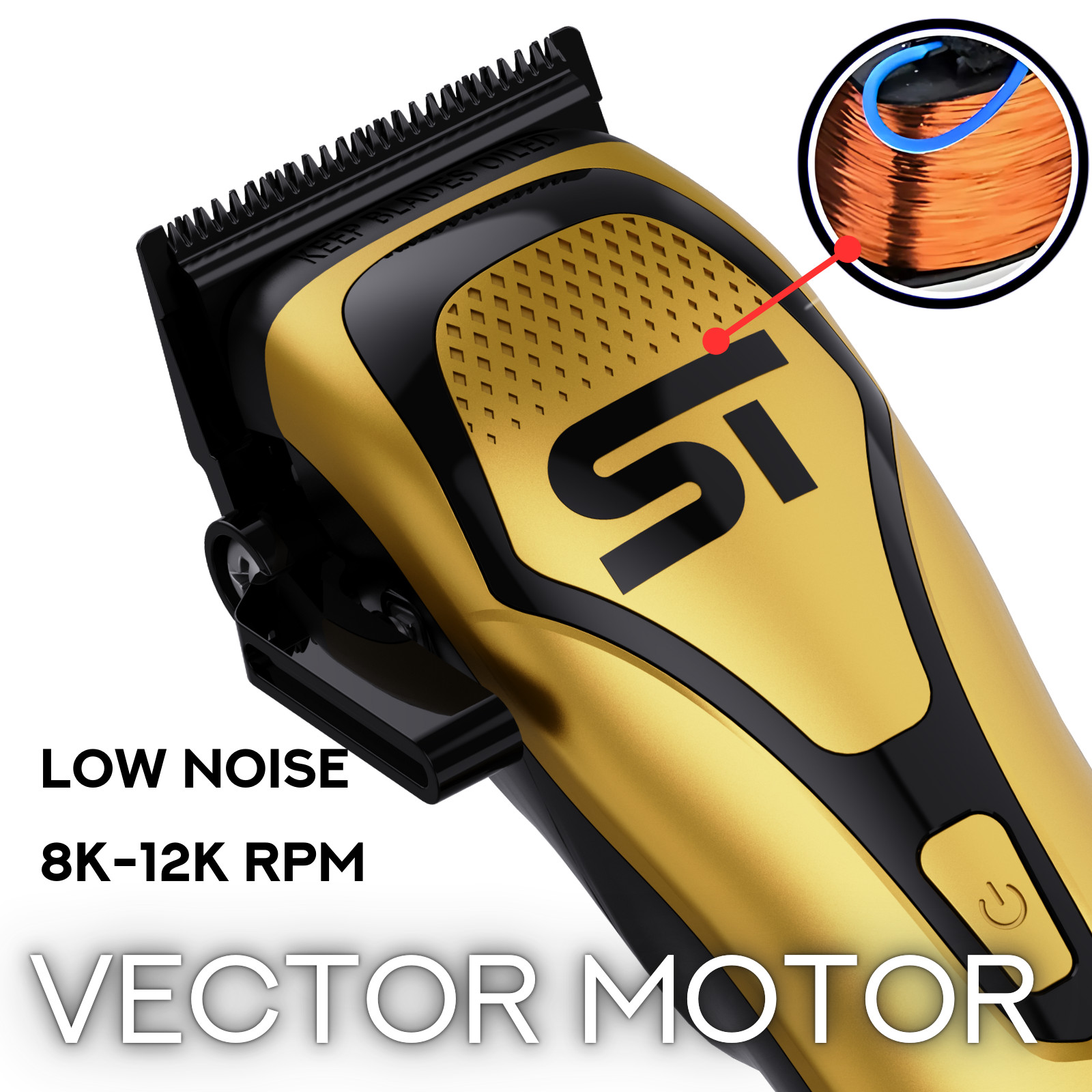 Supreme Trimmer DARKSTAR 72 DLC Fade Clipper w/ Magnetic Vector Motor | Gold